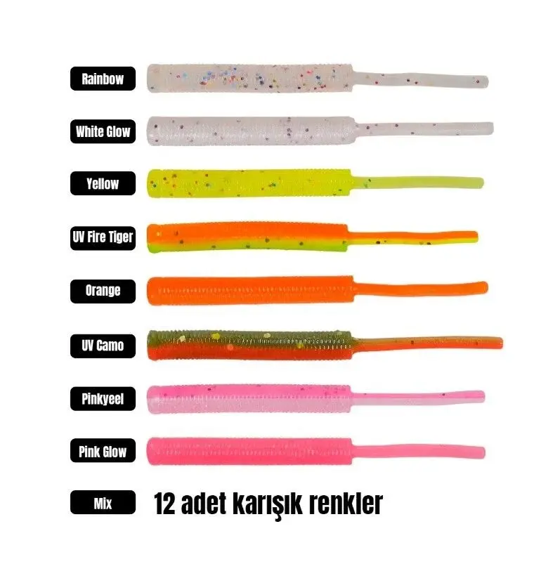 Effe Baby Worm 5.2 cm Lrf Silikonu  12li MİX Paket