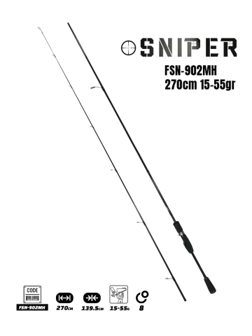 Fujin Sniper 270cm 15-55gr Spin Kamışı