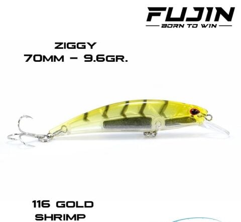 Fujin Ziggy 7 Maket Balık 70mm - 116 Gold Shrimp